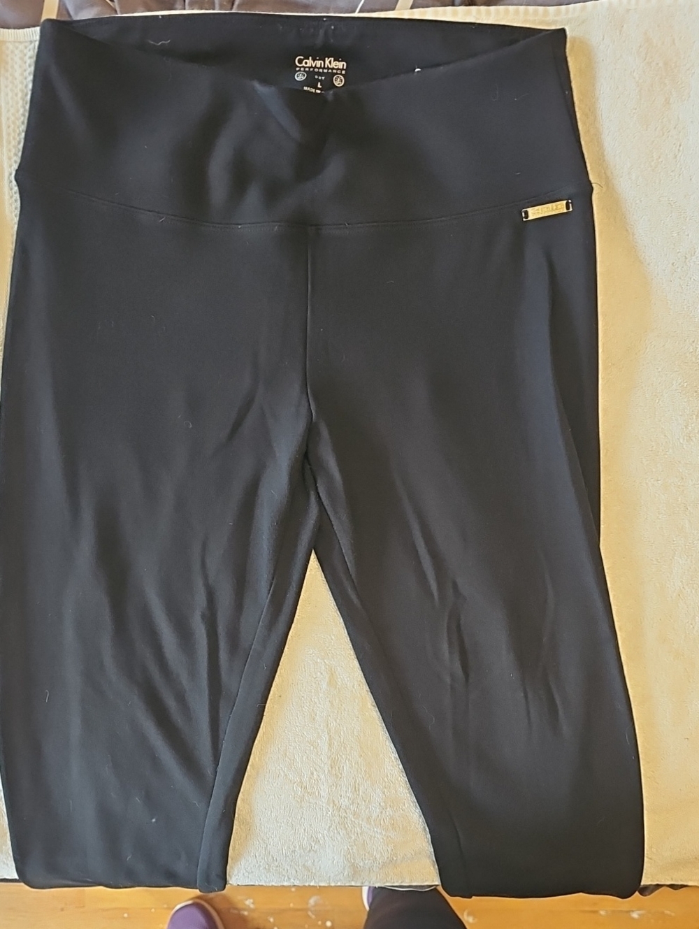 Calvin Klein Black High-Waist Capris